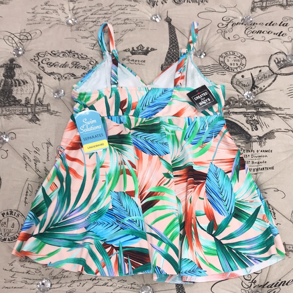 Swim Solutions Resort Ready Print V-Neck Tankini - Picture 6 of 8